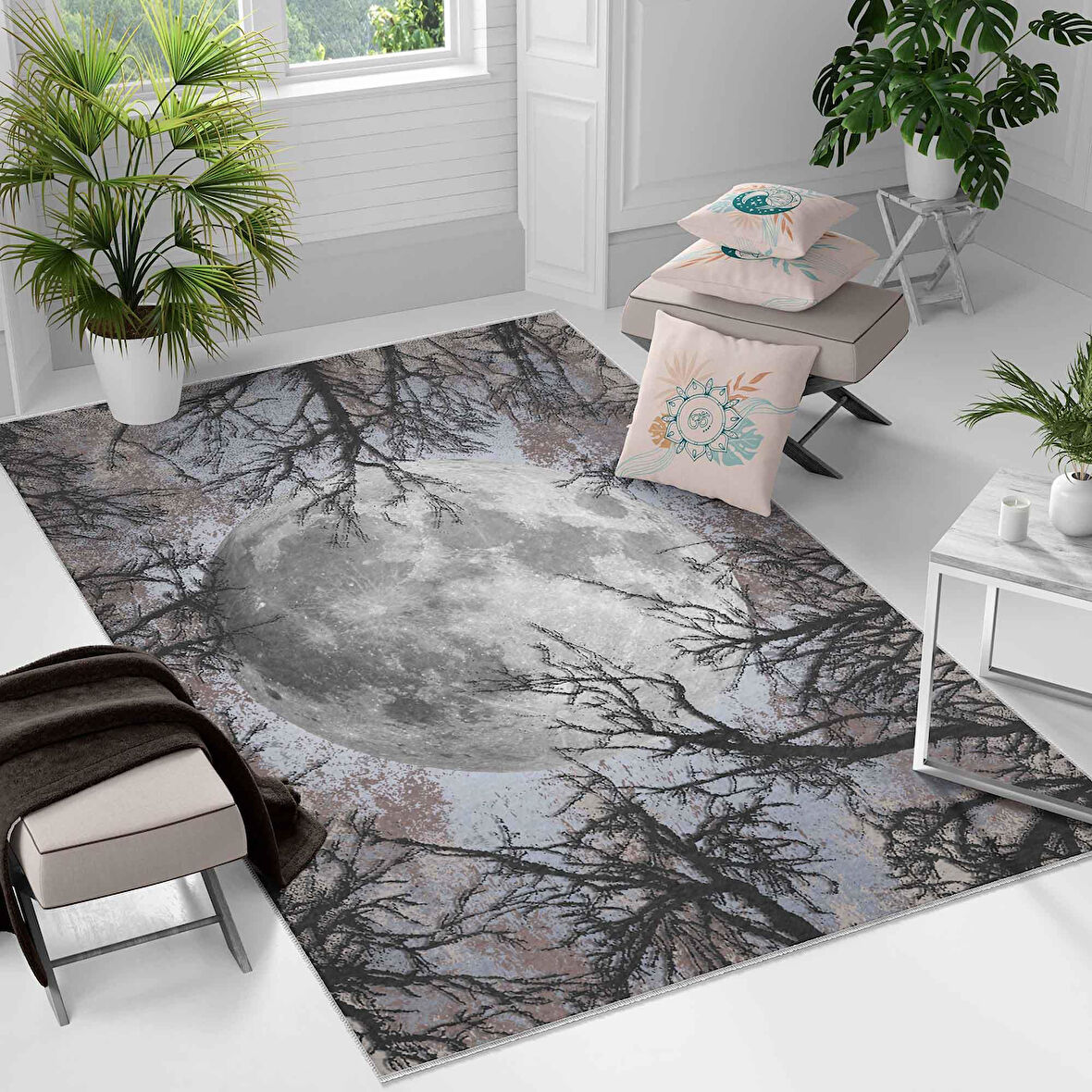 Kaymaz Taban Yıkanabilir Halı – Mutfak, Salon, Yatak Odası için Modern Dijital Baskı Halı