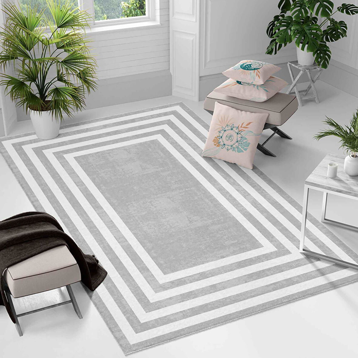 Kaymaz Taban Yıkanabilir Halı – Mutfak, Salon, Yatak Odası için Modern Dijital Baskı Halı