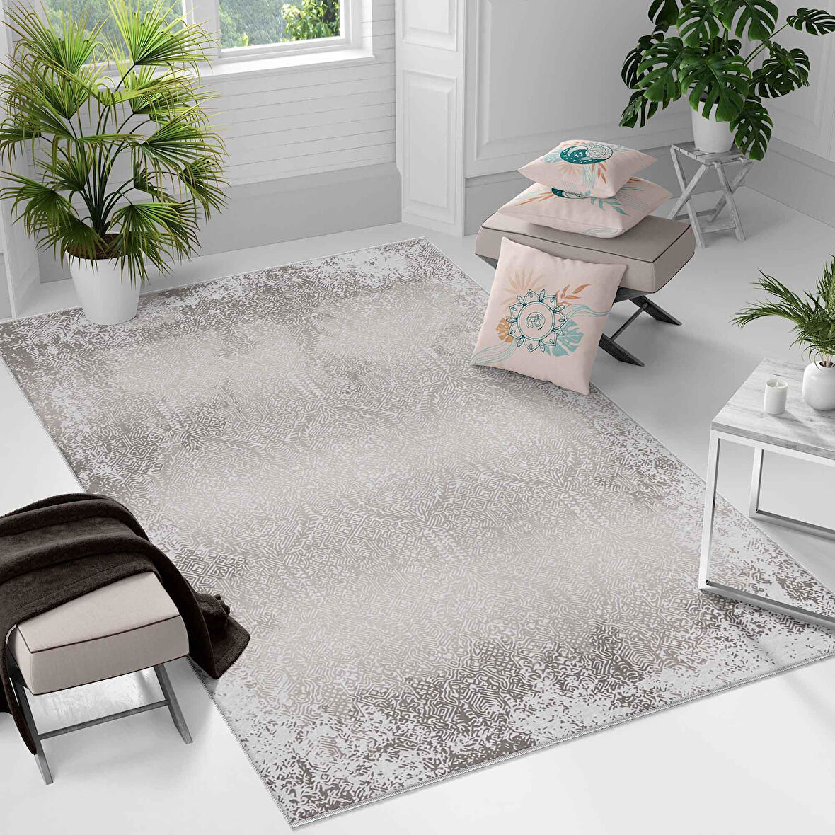 Kaymaz Taban Yıkanabilir Halı – Mutfak, Salon, Yatak Odası için Modern Dijital Baskı Halı