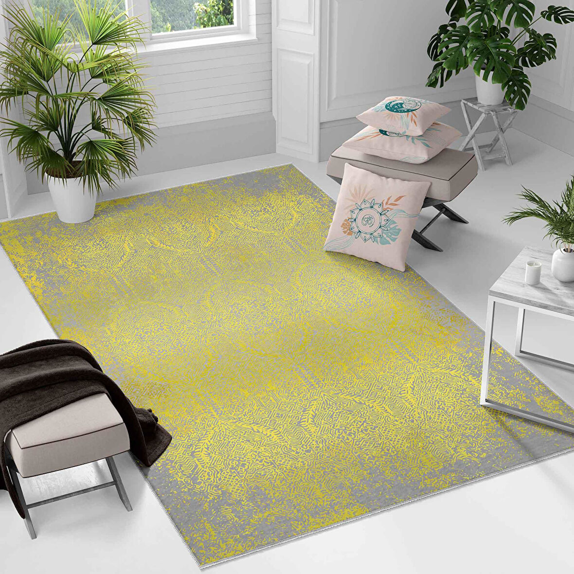 Kaymaz Taban Yıkanabilir Halı – Mutfak, Salon, Yatak Odası için Modern Dijital Baskı Halı