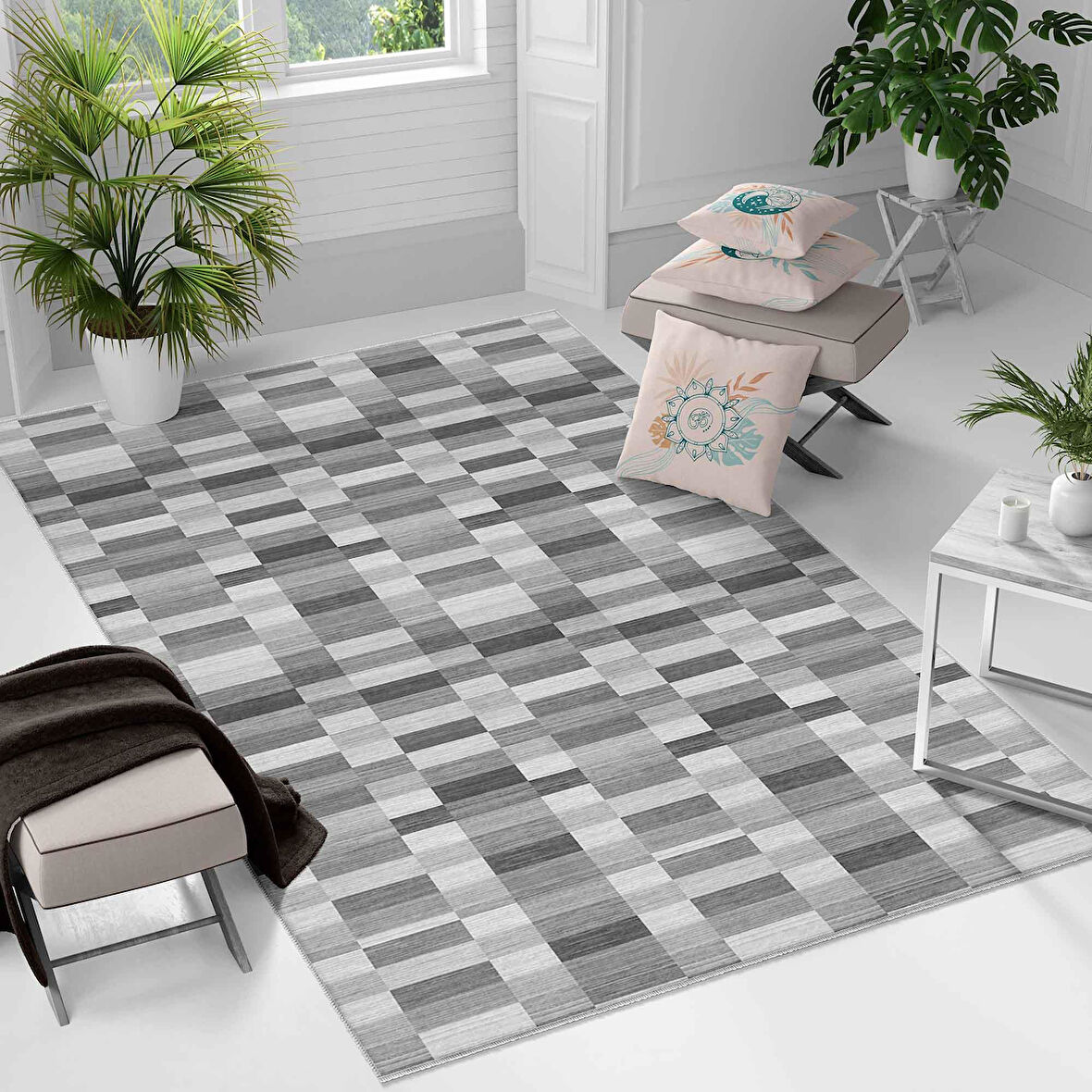 Kaymaz Taban Yıkanabilir Halı – Mutfak, Salon, Yatak Odası için Modern Dijital Baskı Halı