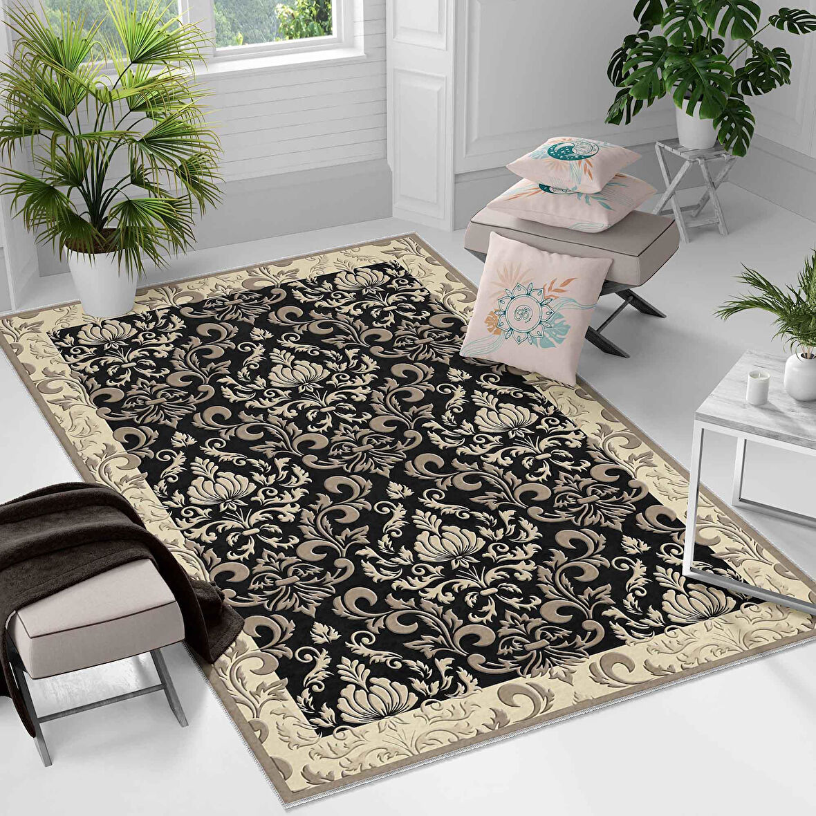 Kaymaz Taban Yıkanabilir Halı – Mutfak, Salon, Yatak Odası için Modern Dijital Baskı Halı