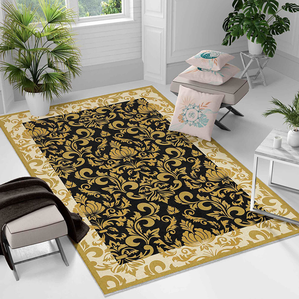 Kaymaz Taban Yıkanabilir Halı – Mutfak, Salon, Yatak Odası için Modern Dijital Baskı Halı