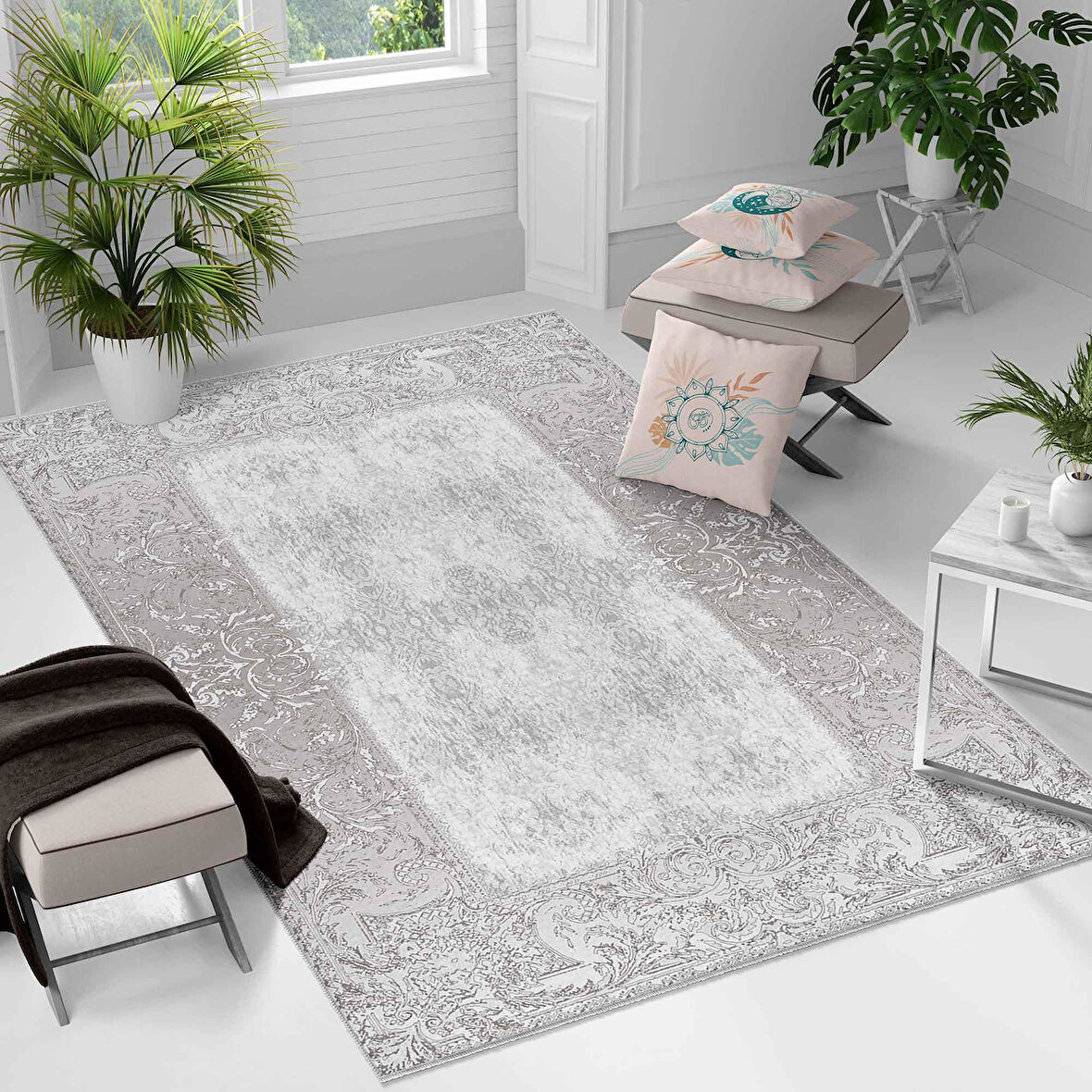 Kaymaz Taban Yıkanabilir Halı – Mutfak, Salon, Yatak Odası için Modern Dijital Baskı Halı