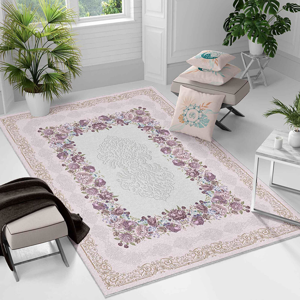 Kaymaz Taban Yıkanabilir Halı – Mutfak, Salon, Yatak Odası için Modern Dijital Baskı Halı