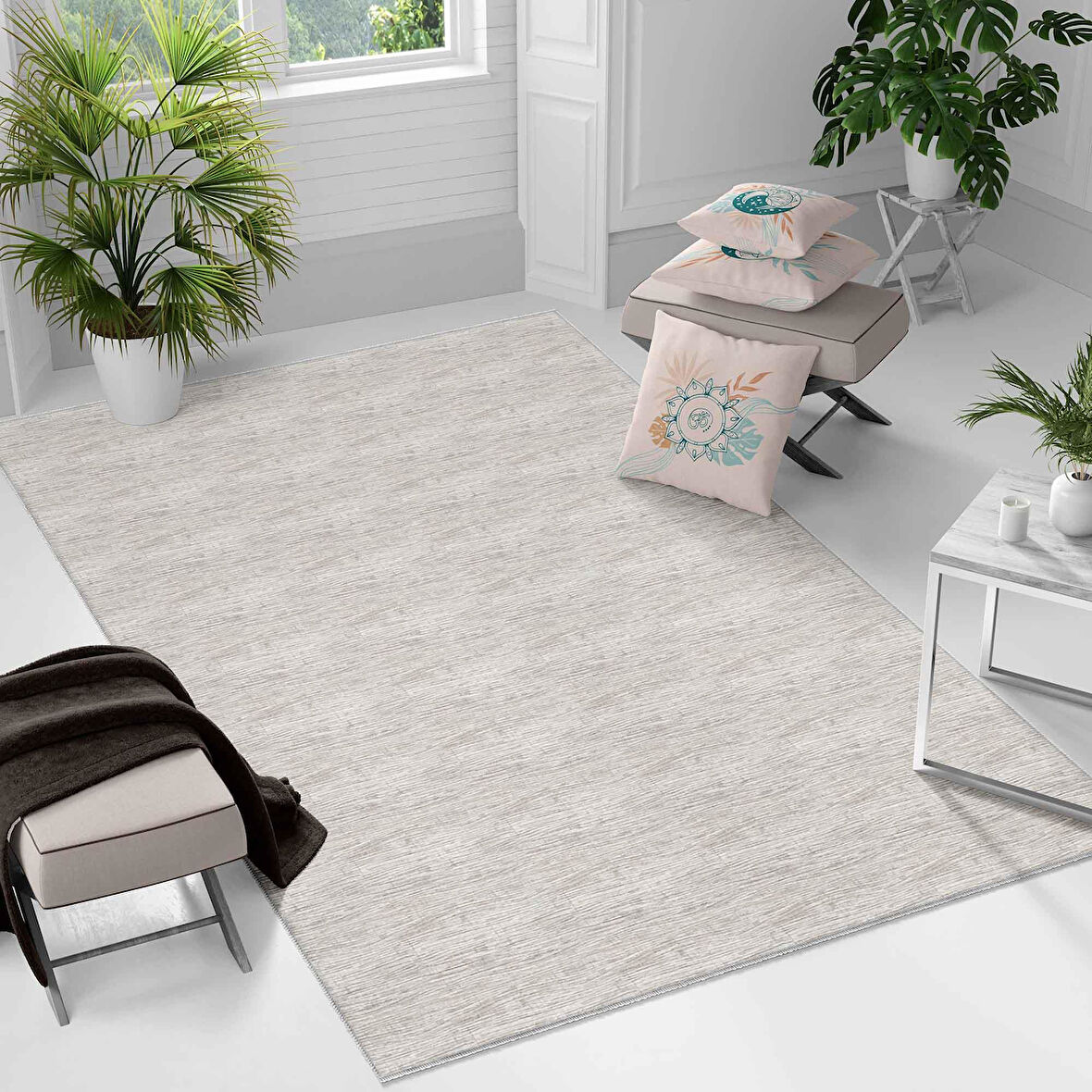 Kaymaz Taban Yıkanabilir Halı – Mutfak, Salon, Yatak Odası için Modern Dijital Baskı Halı (SLNHAL165)