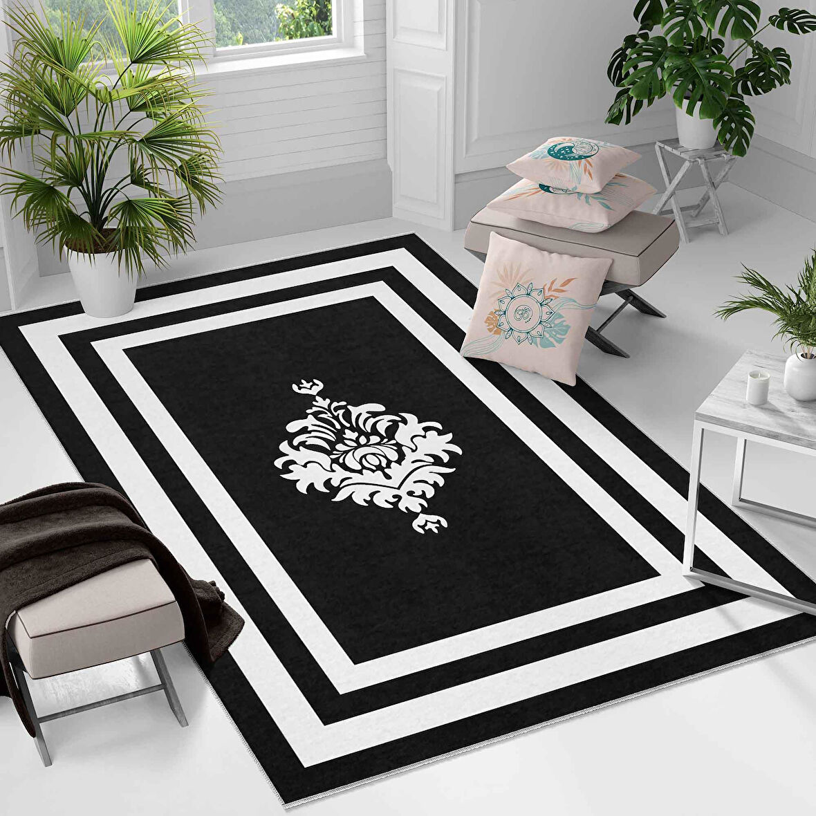 Kaymaz Taban Yıkanabilir Halı – Mutfak, Salon, Yatak Odası için Modern Dijital Baskı Halı