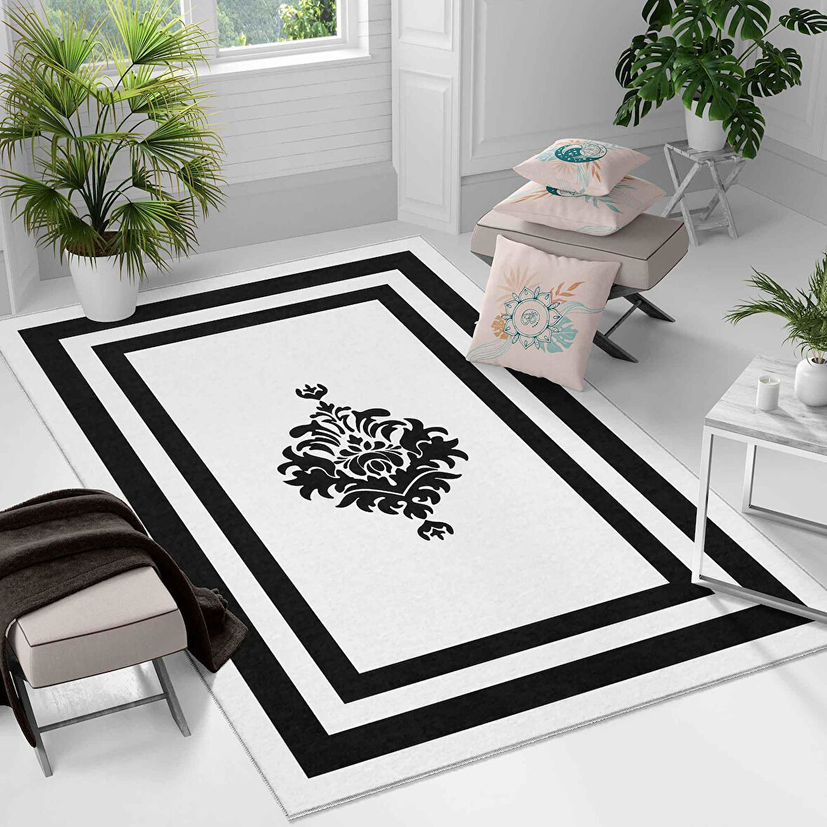 Kaymaz Taban Yıkanabilir Halı – Mutfak, Salon, Yatak Odası için Modern Dijital Baskı Halı