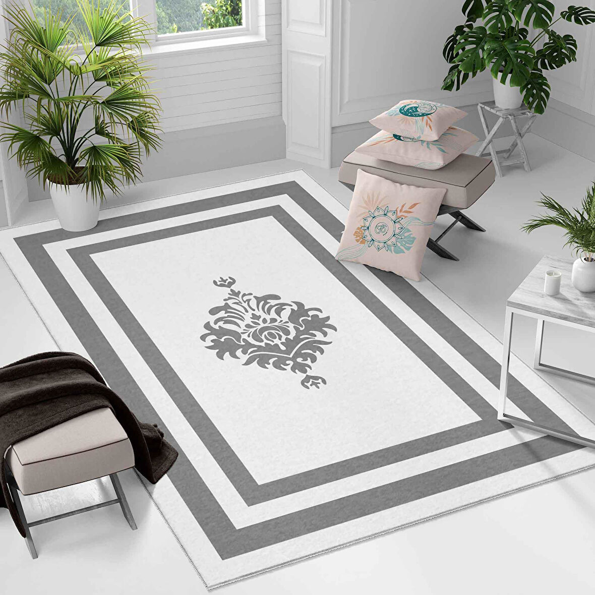 Kaymaz Taban Yıkanabilir Halı – Mutfak, Salon, Yatak Odası için Modern Dijital Baskı Halı