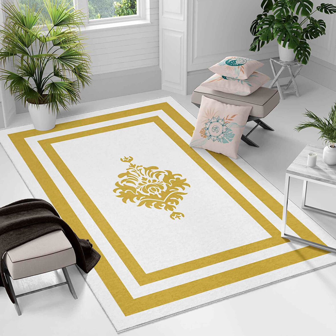 Kaymaz Taban Yıkanabilir Halı – Mutfak, Salon, Yatak Odası için Modern Dijital Baskı Halı