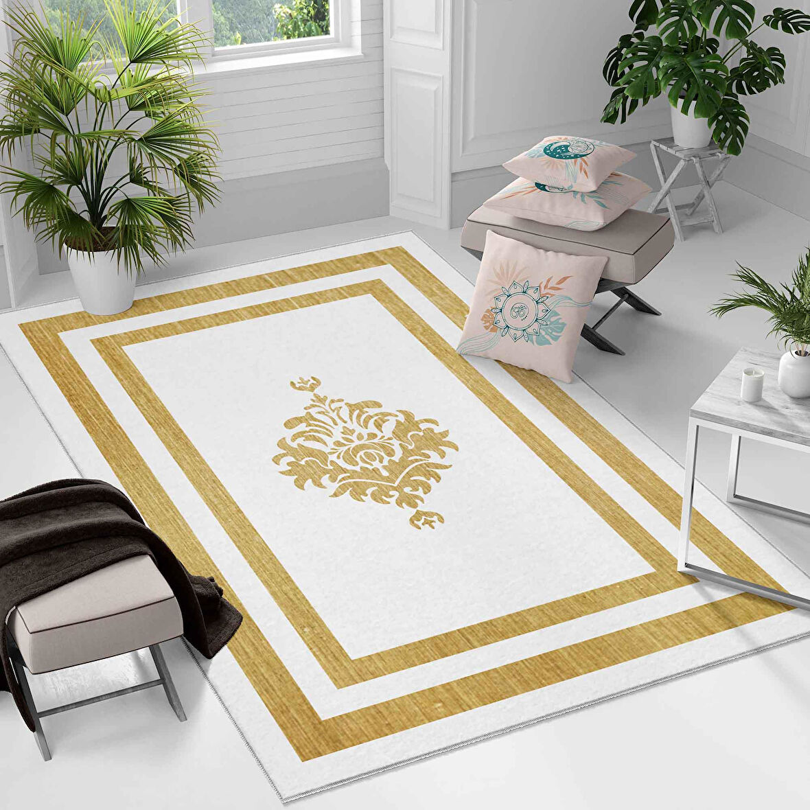 Kaymaz Taban Yıkanabilir Halı – Mutfak, Salon, Yatak Odası için Modern Dijital Baskı Halı