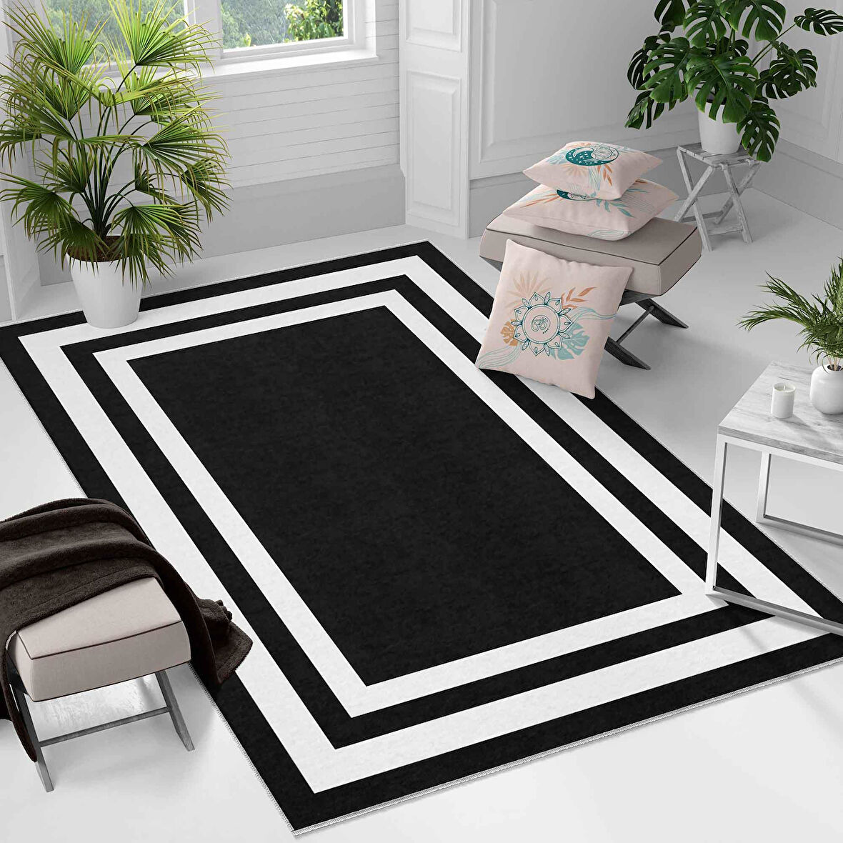 Kaymaz Taban Yıkanabilir Halı – Mutfak, Salon, Yatak Odası için Modern Dijital Baskı Halı