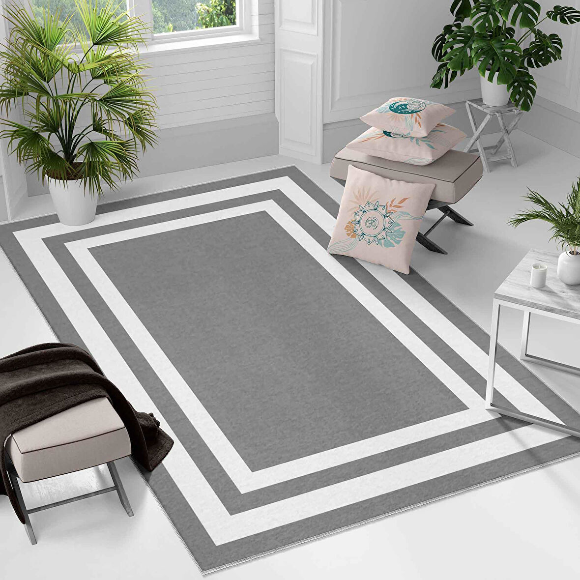 Kaymaz Taban Yıkanabilir Halı – Mutfak, Salon, Yatak Odası için Modern Dijital Baskı Halı