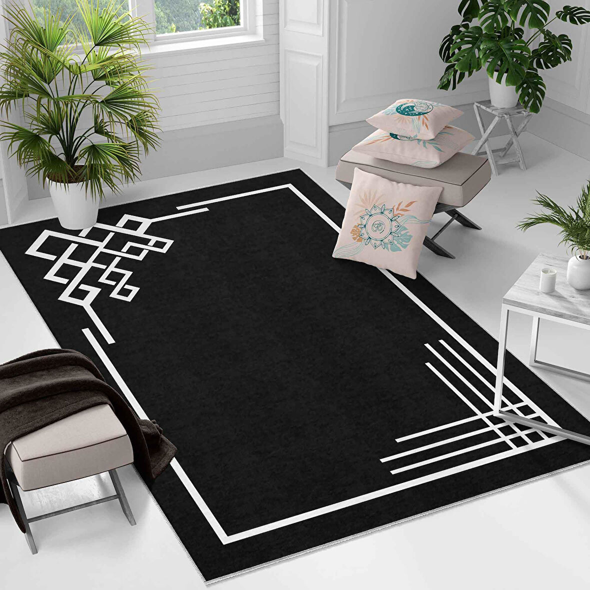 Kaymaz Taban Yıkanabilir Halı – Mutfak, Salon, Yatak Odası için Modern Dijital Baskı Halı