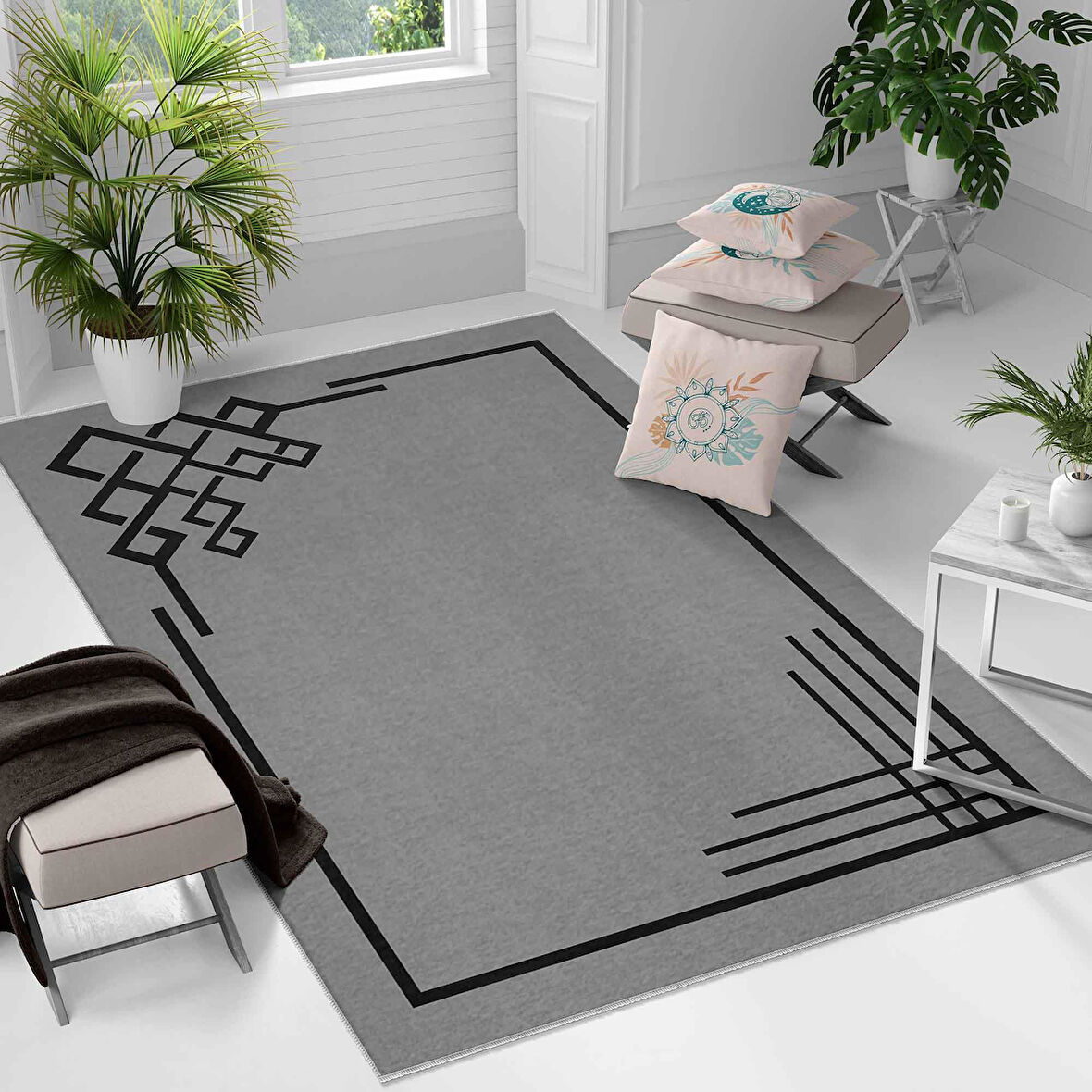 Kaymaz Taban Yıkanabilir Halı – Mutfak, Salon, Yatak Odası için Modern Dijital Baskı Halı