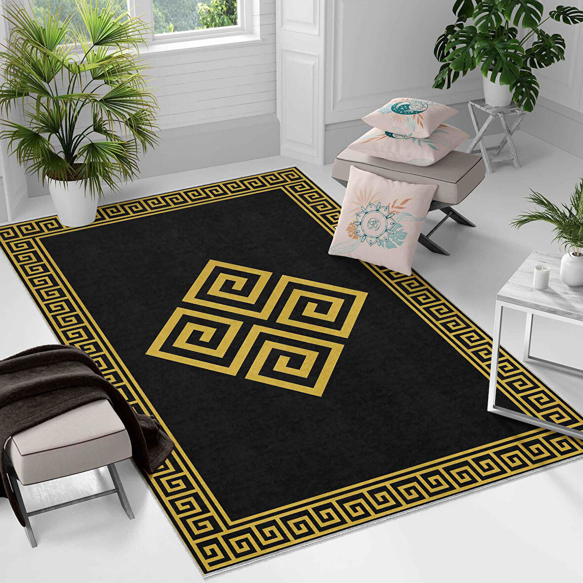 Kaymaz Taban Yıkanabilir Halı – Mutfak, Salon, Yatak Odası için Modern Dijital Baskı Halı (SLNHAL168)