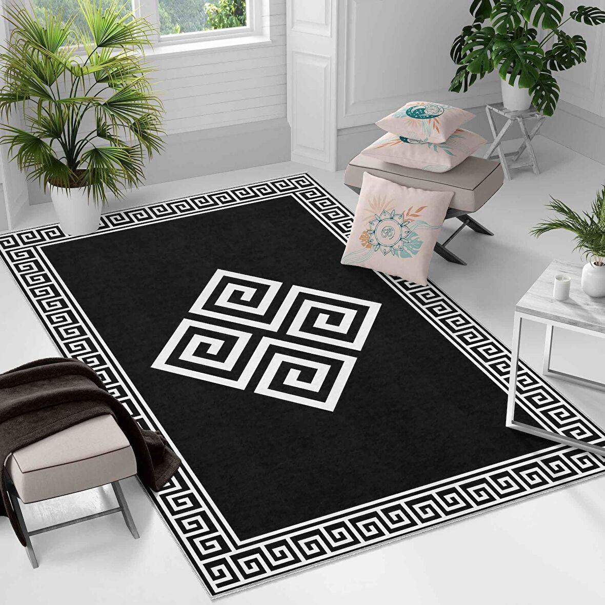 Kaymaz Taban Yıkanabilir Halı – Mutfak, Salon, Yatak Odası için Modern Dijital Baskı Halı