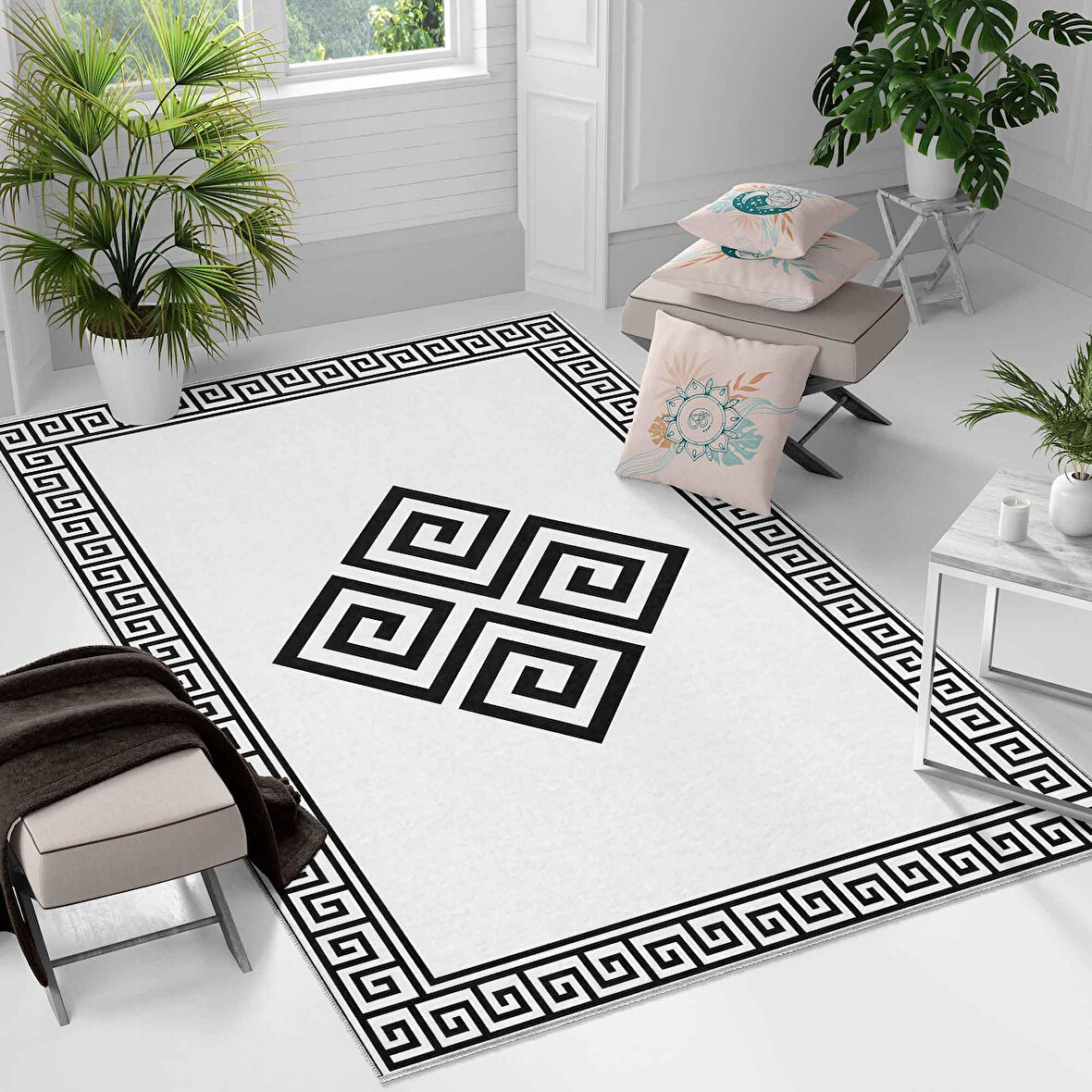 Kaymaz Taban Yıkanabilir Halı – Mutfak, Salon, Yatak Odası için Modern Dijital Baskı Halı