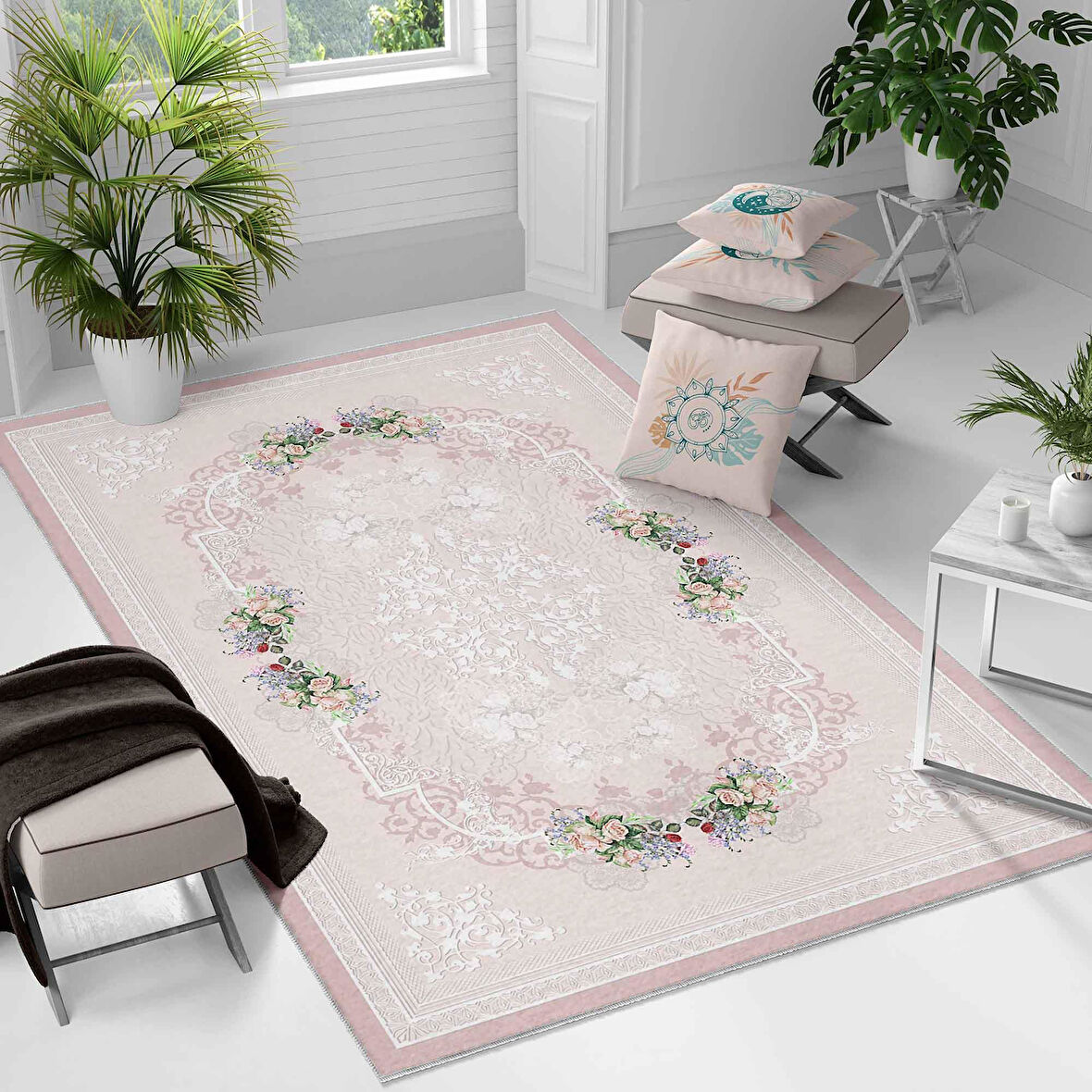 Kaymaz Taban Yıkanabilir Halı – Mutfak, Salon, Yatak Odası için Modern Dijital Baskı Halı