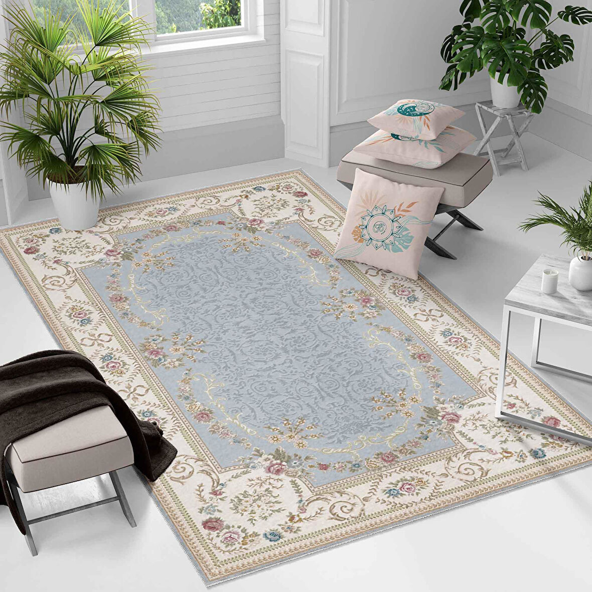 Kaymaz Taban Yıkanabilir Halı – Mutfak, Salon, Yatak Odası için Modern Dijital Baskı Halı