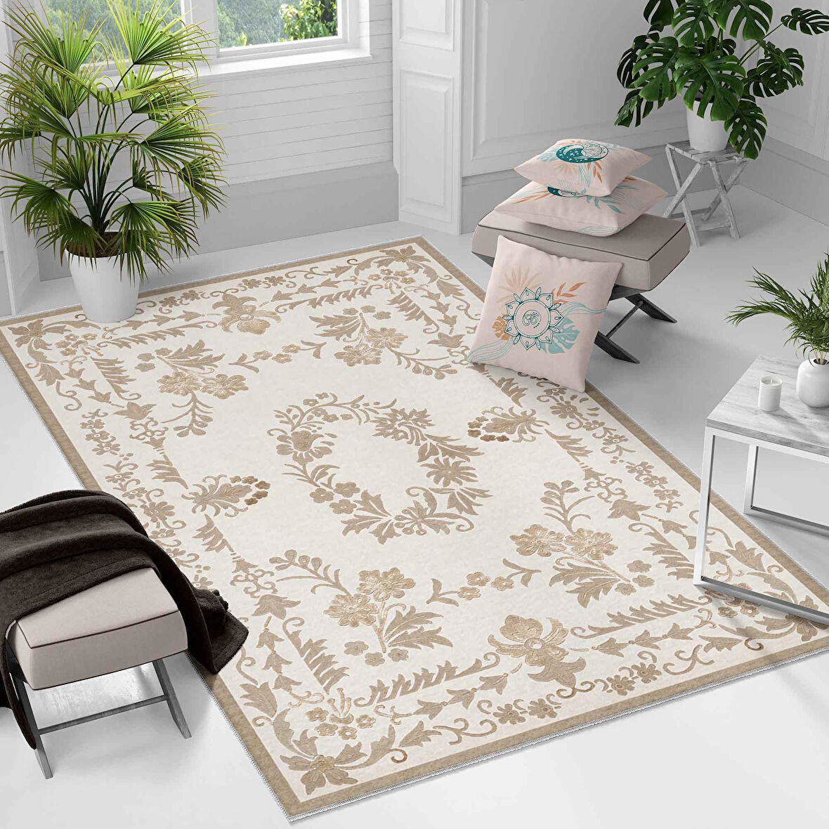 Kaymaz Taban Yıkanabilir Halı – Mutfak, Salon, Yatak Odası için Modern Dijital Baskı Halı