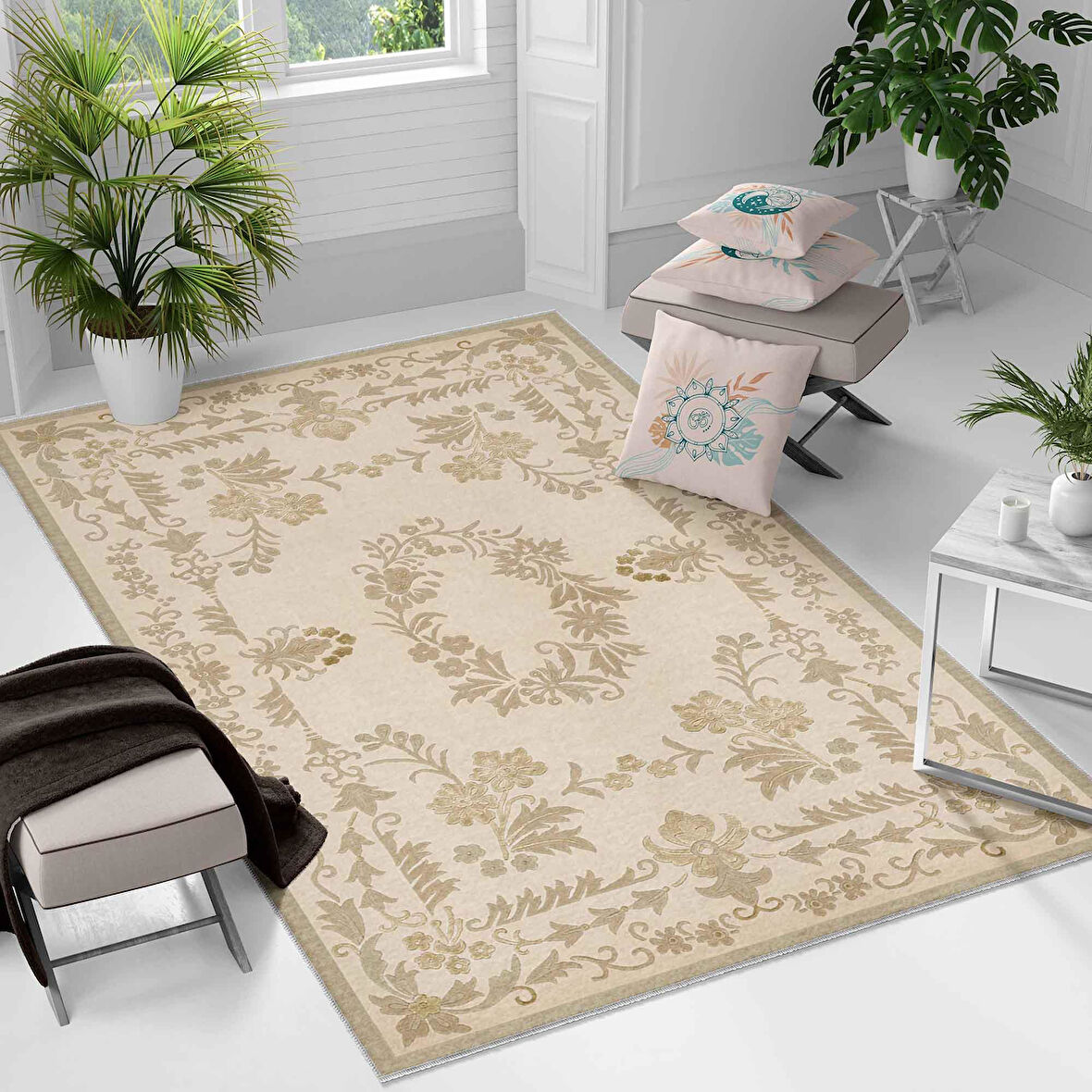 Kaymaz Taban Yıkanabilir Halı – Mutfak, Salon, Yatak Odası için Modern Dijital Baskı Halı