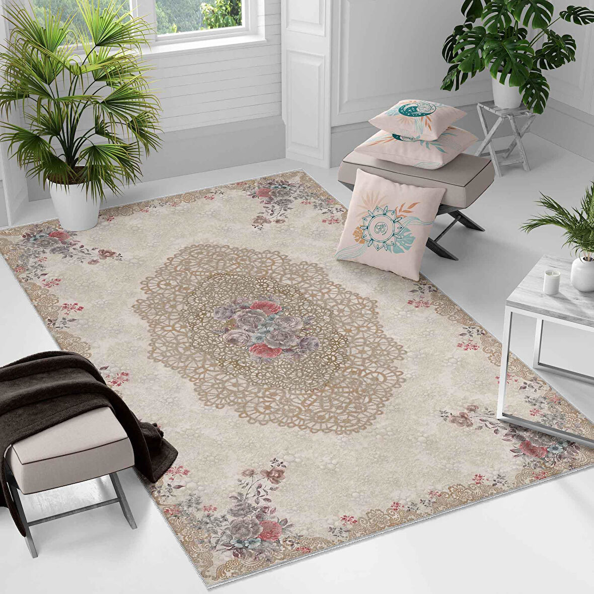 Kaymaz Taban Yıkanabilir Halı – Mutfak, Salon, Yatak Odası için Modern Dijital Baskı Halı