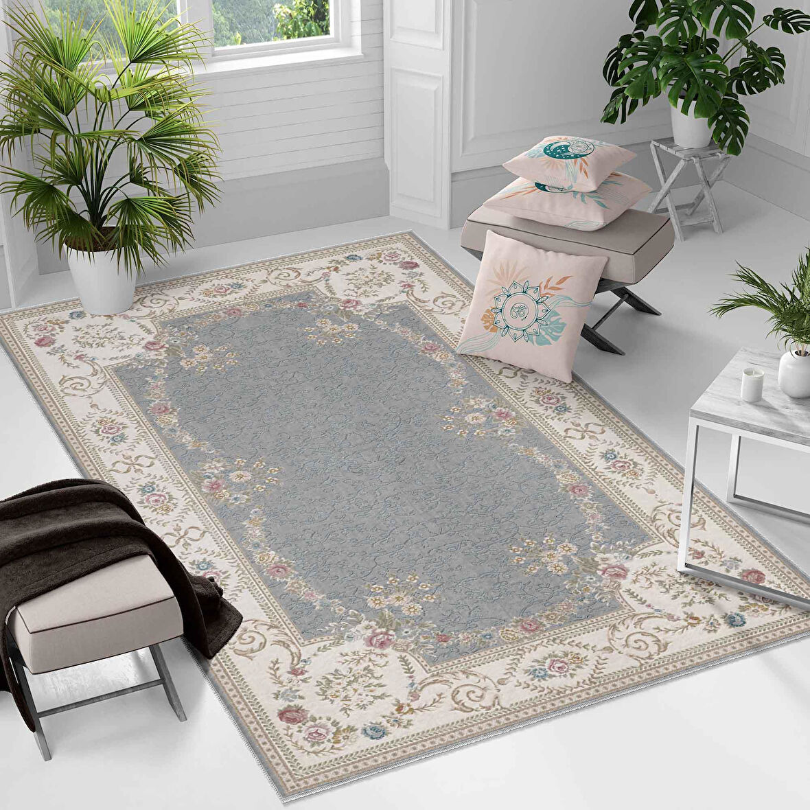 Kaymaz Taban Yıkanabilir Halı – Mutfak, Salon, Yatak Odası için Modern Dijital Baskı Halı (SLNHAL175)