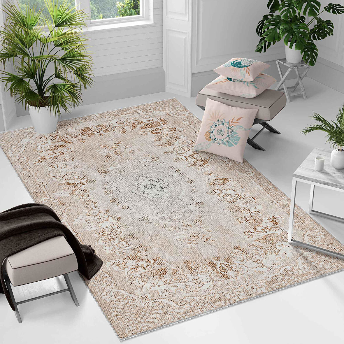 Kaymaz Taban Yıkanabilir Halı – Mutfak, Salon, Yatak Odası için Modern Dijital Baskı Halı