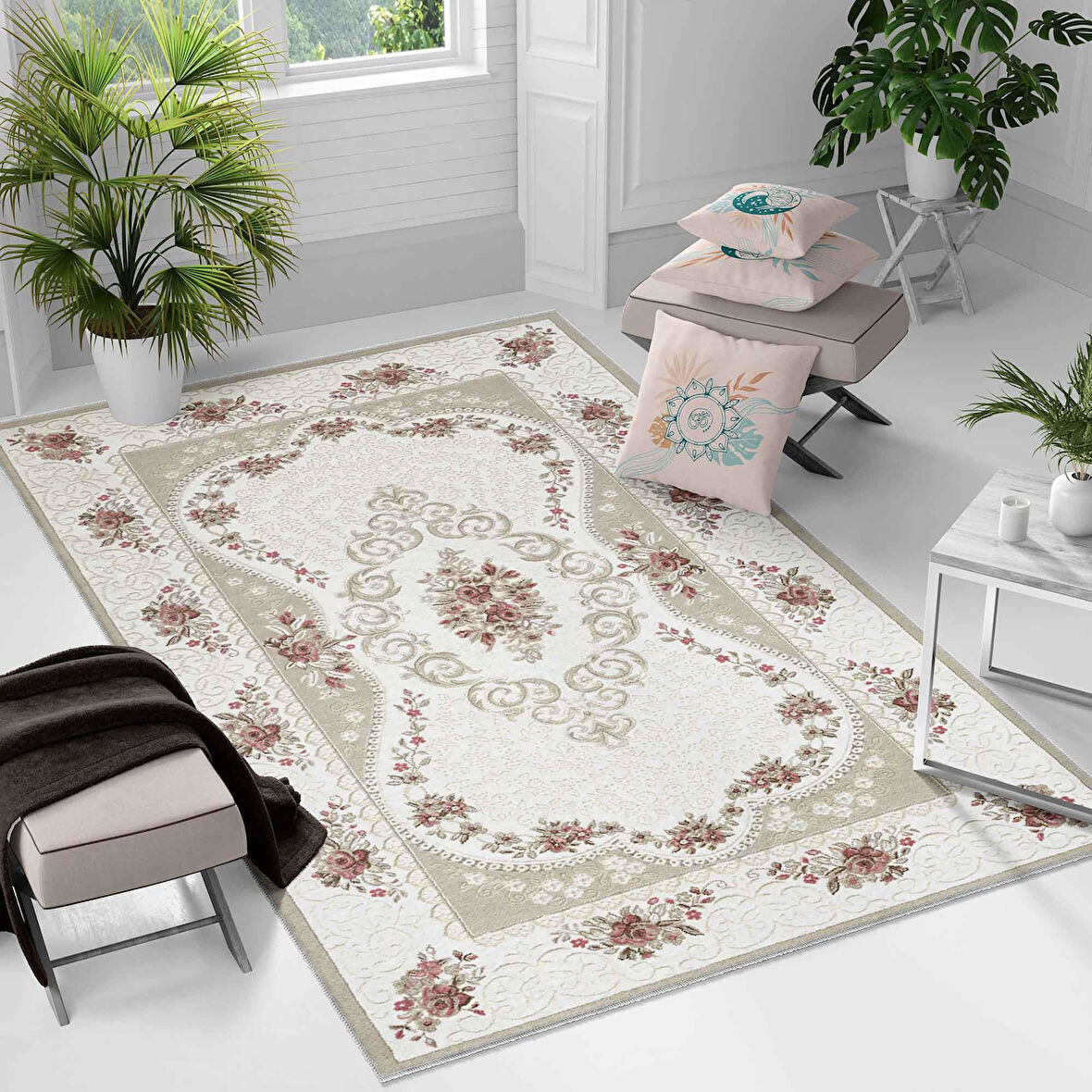 Kaymaz Taban Yıkanabilir Halı – Mutfak, Salon, Yatak Odası için Modern Dijital Baskı Halı