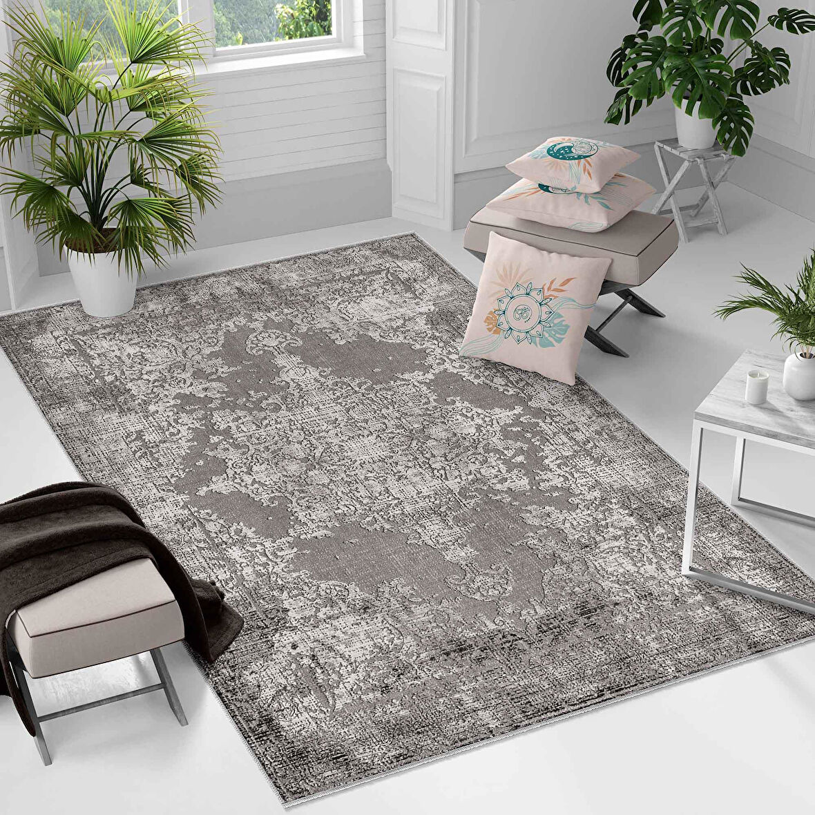 Kaymaz Taban Yıkanabilir Halı – Mutfak, Salon, Yatak Odası için Modern Dijital Baskı Halı