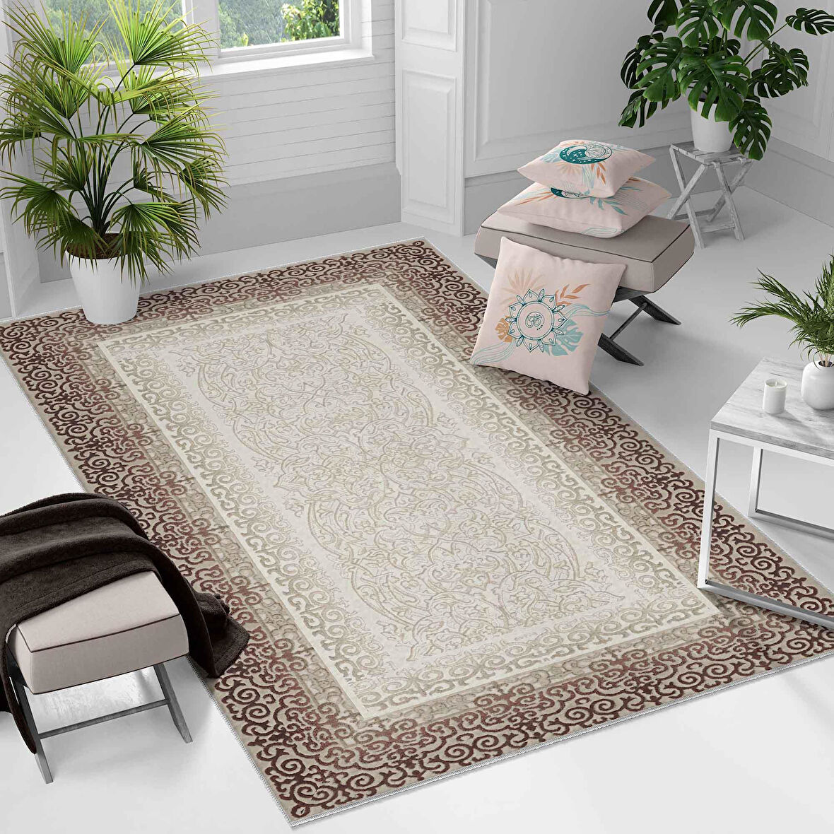 Kaymaz Taban Yıkanabilir Halı – Mutfak, Salon, Yatak Odası için Modern Dijital Baskı Halı