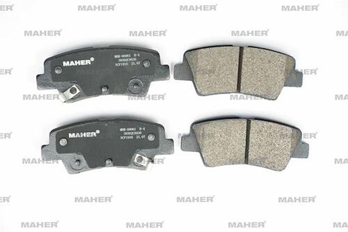 Maher 00061 Fren Balata Accent 11-18 Blue Elantra 11-20 I30 12-16 i20 14-21 Rio 12 Ceed Soul I-40 Disk Arka Yay Delikli 583021RA30