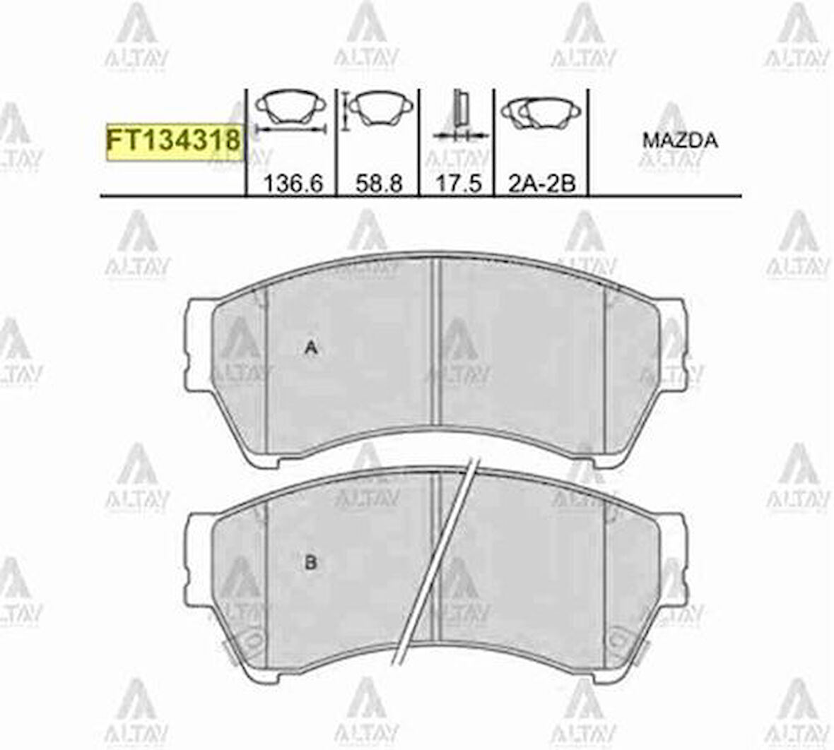 Maher 00147 Fren Balata Mazda 6 09-12 Ön GPYB3323ZD