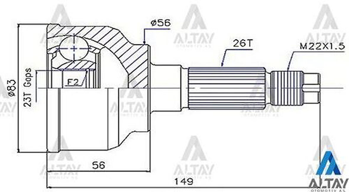 Maher 01719 Aks Kafası Diş 626 88-92 1.6 Sephia 1.8 26X56X23 G01325500
