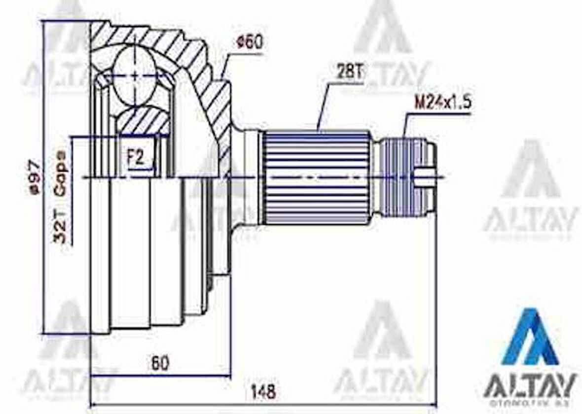 Maher 01729 Aks Kafası Diş Accord 90-98 Prelude 2.0 CRV 97-06 ABS'li 28X60X32 44014SV4950