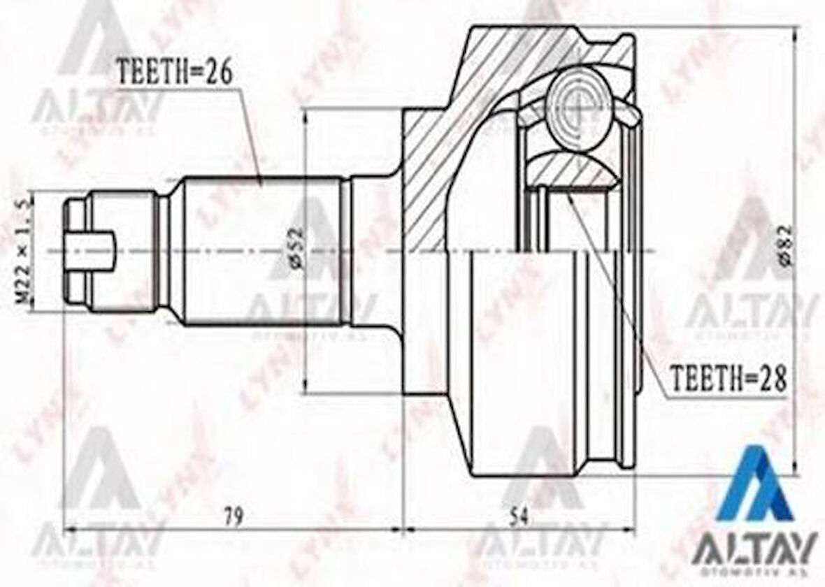 Maher 01747 Aks Kafası Diş City 06-09 26X28X52 44014SELT00
