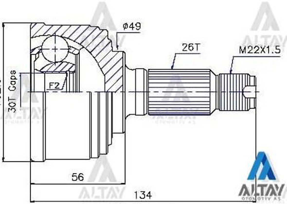 Maher 01748 Aks Kafası Diş Civic 87-91 26X49X30 44305SH3G00