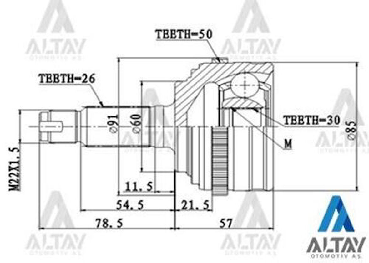 Maher 01754 Aks Kafası Diş Civic 06-11 Fd6 ABS'li 26X60X30 44014SNA000
