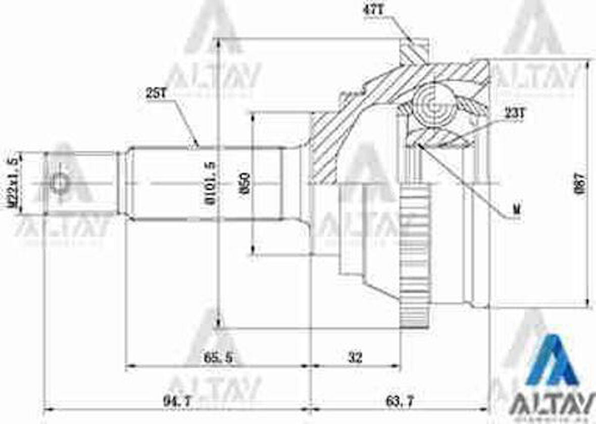 Maher 01771 Aks Kafası Diş Elantra 90-95 Sağ Accent Admire Dizel Matrix Sonata 88-98 2.0 ABS'li 25X50X23 495002D012