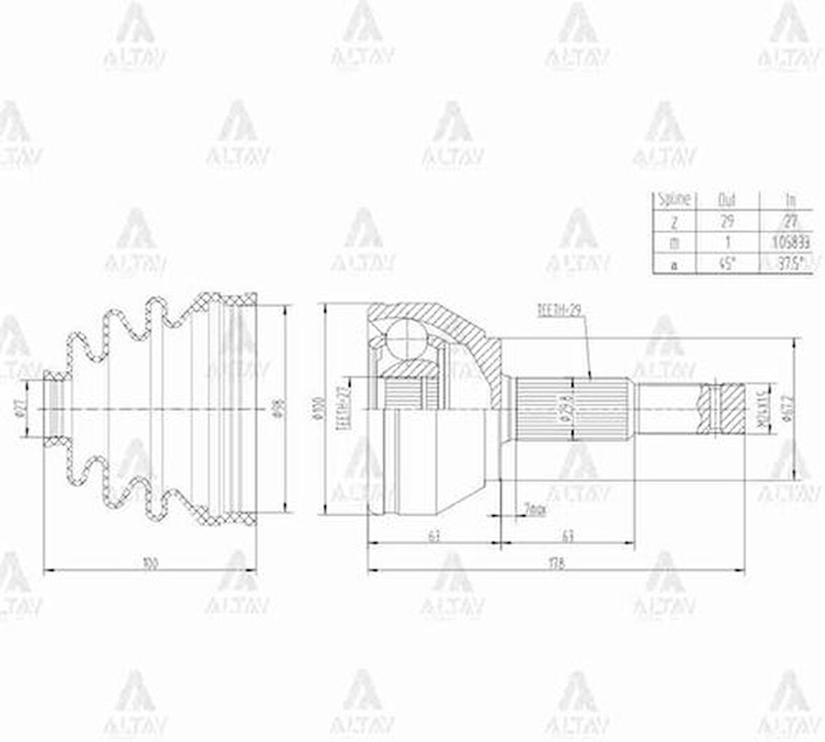 Maher 01789 Aks Kafası Diş Navara 05-15 D40 4x4 29X27X67 C9211EB30A