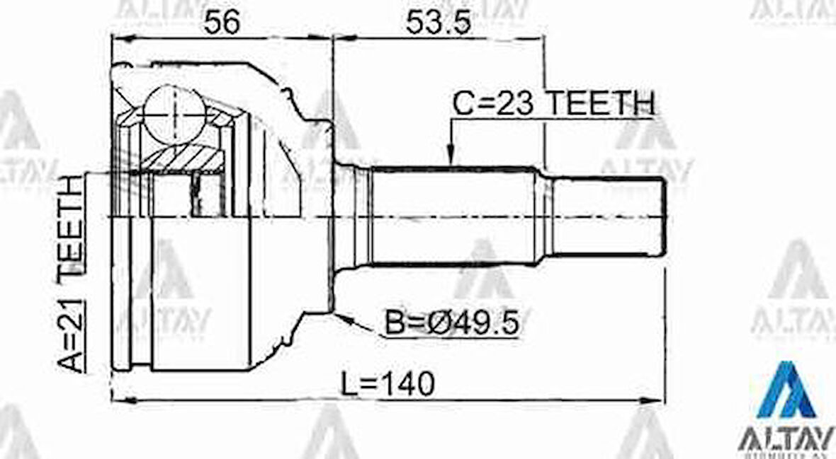 Maher 01794 Aks Kafası Diş Primera 96-00 1.6 ABS'li 27X56X22 392112F025