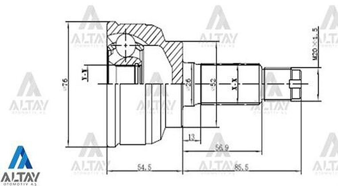 Maher 01799 Aks Kafası Diş Rio 00-05 Shuma 21X24X52 1K30A2540X