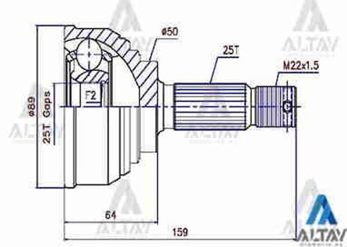 Maher 01803 Aks Kafası Diş Sonata Matrix 1.5 CRDI Sağ 25X50X25 495072DA10
