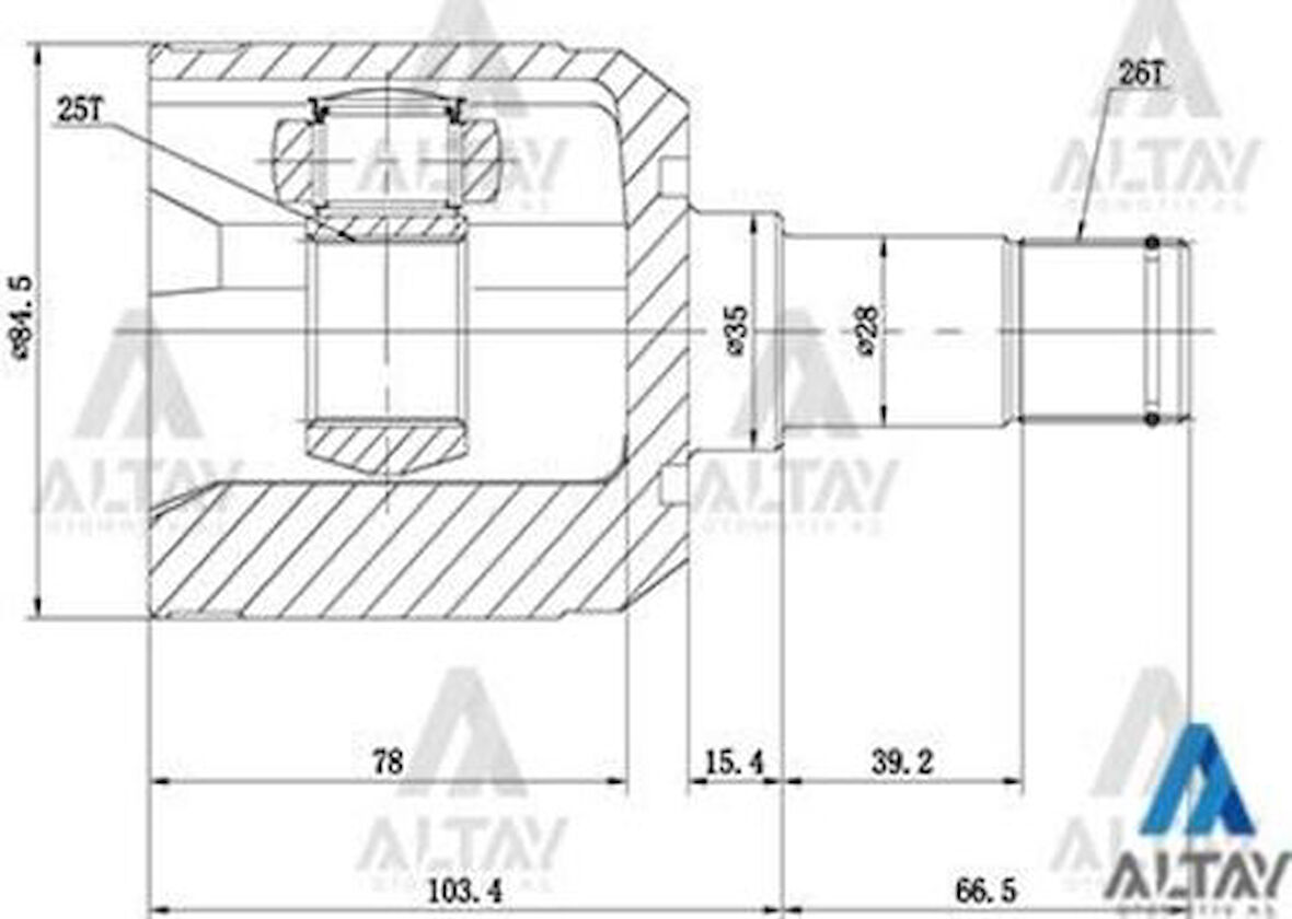Maher 01819 Aks Kafası İç 626 88-91 Sol 26X25X35 G01322620