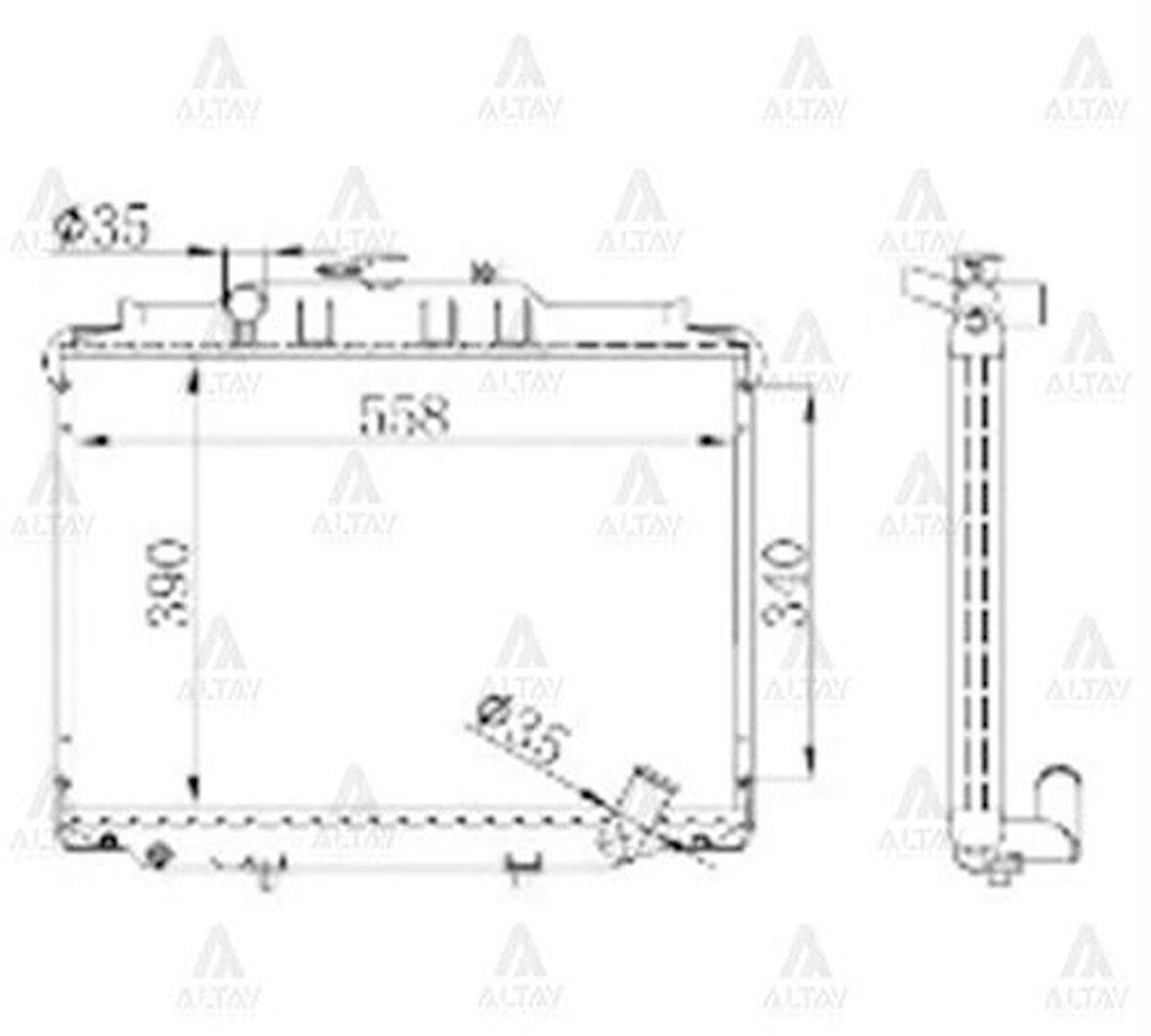 Maher 10593 Radyatör Su L-300 90-08 22mm Brazing MB356342