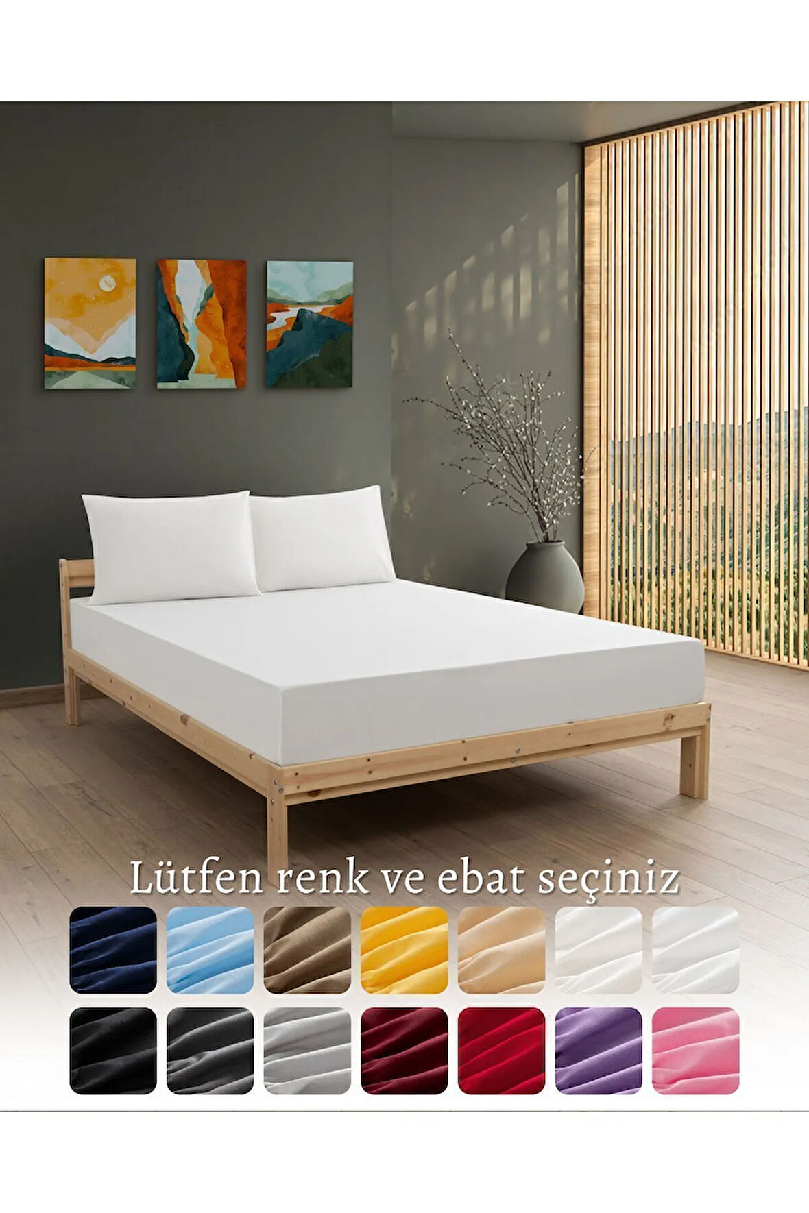 Beyaz Renkli Lastikli Çift Kişilik Çarşaf Takımı (pamuklu Nevresim Kumaşı,yastık Kılıflı) 7 Farklı Ebat