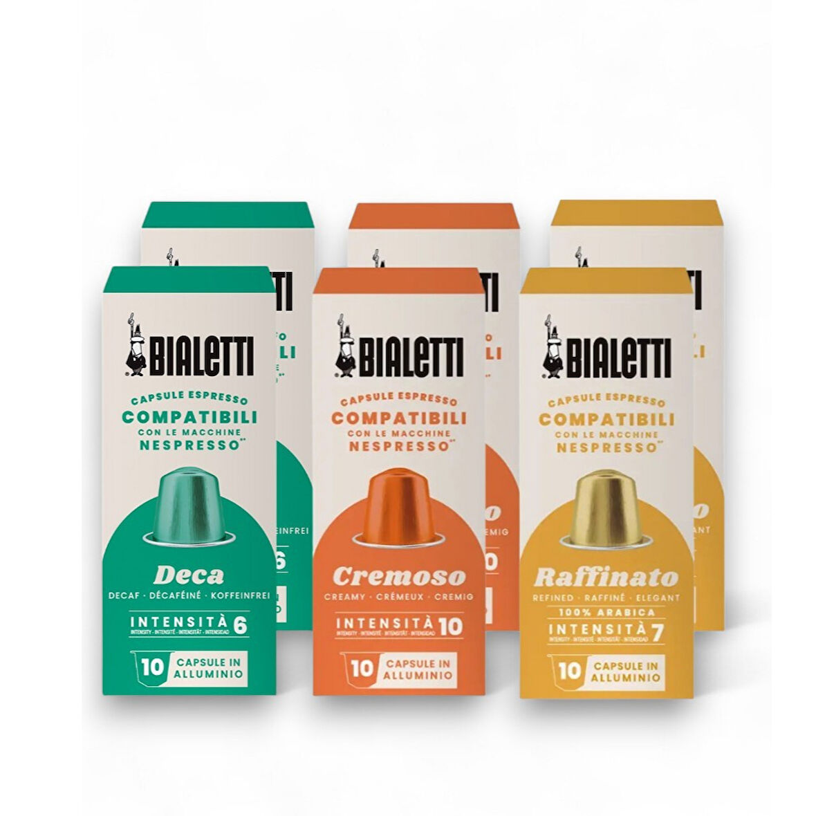 Bialetti Nespresso Uyumlu Kapsül Kahve Decaffeinato Cremoso Raffinato 60 Adet