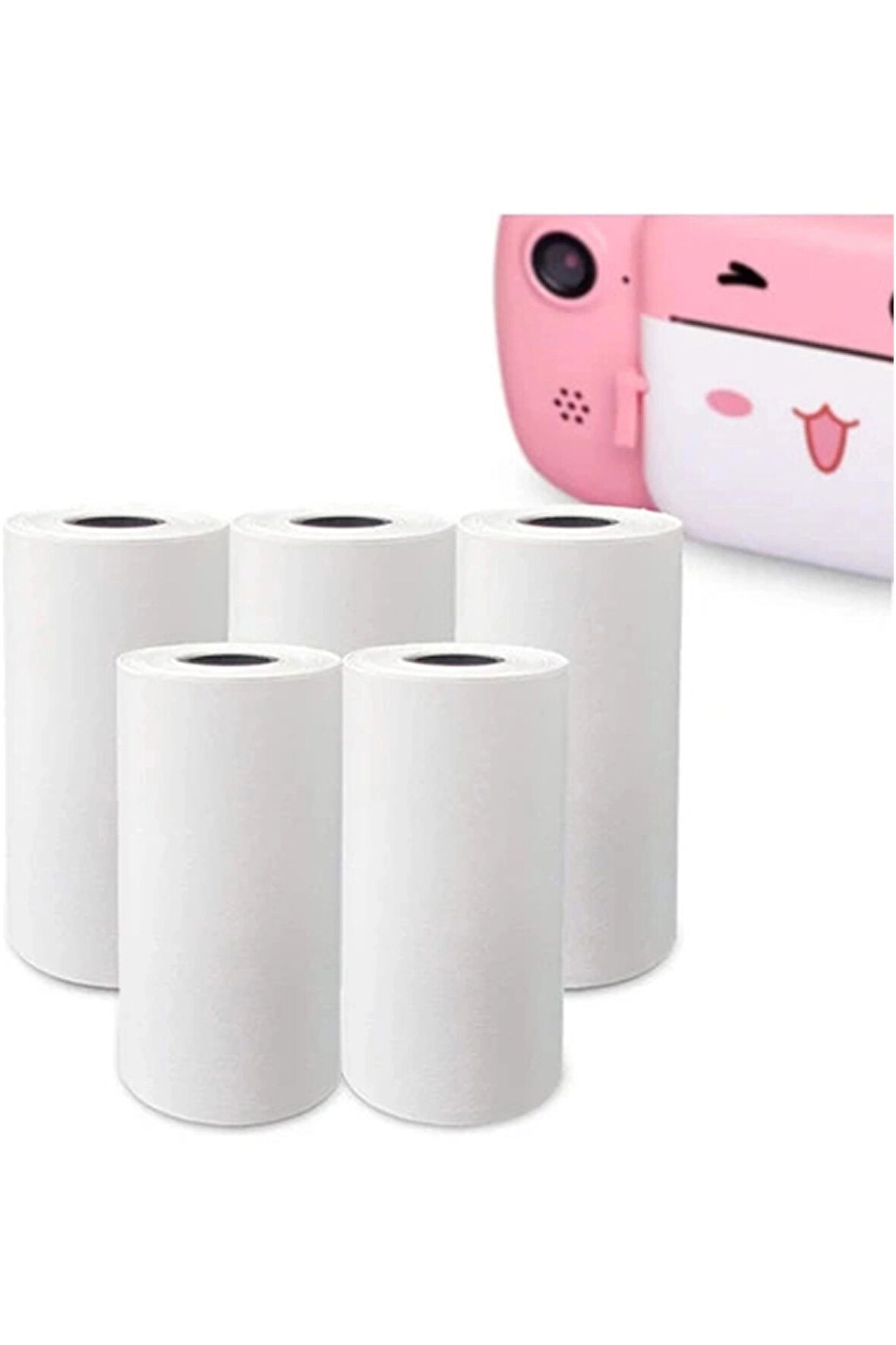 CEYLAN ADAM Çocuk Kamera Baskı Kağıdı, 5’li Rulo 57x25mm Çekirdekli Fotoğraf Baskı Termal Kağıt Rulo