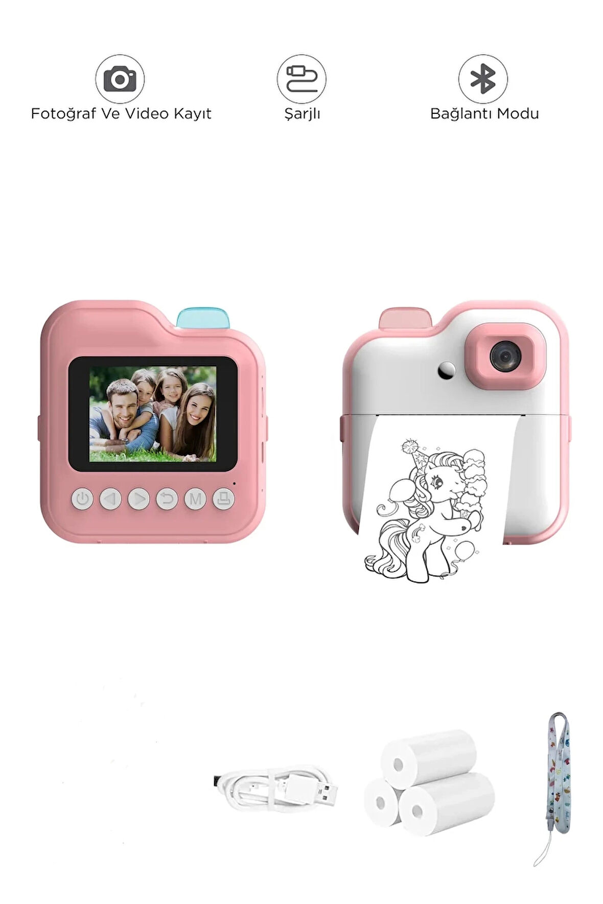 CEYLAN ADAM Dijital Video Kayıt Fotoğraf Çocuk Kamerası Anlık Termal Resim Kağıt Baskılı